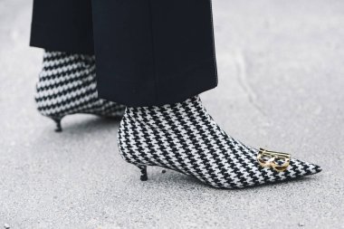 Paris, France - March 03, 2019: Street style outfit -  Shoes in detail after a fashion show during Paris Fashion Week - PFWFW19