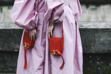 Paris, France - March 03, 2019: Street style outfit -  Ami Suzuki, Aya Suzuki after a fashion show during Paris Fashion Week - PFWFW19