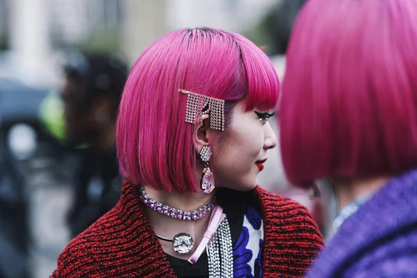 Paris France March 2019 Street Style Outfit Ami Suzuki Aya — Stock Photo, Image