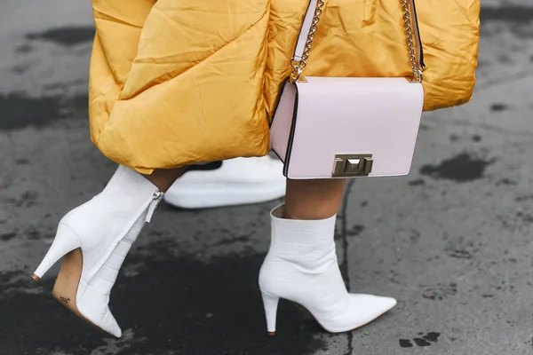 Paris France March 2019 Street Style Outfit Close Fashion Show — Stock Photo, Image