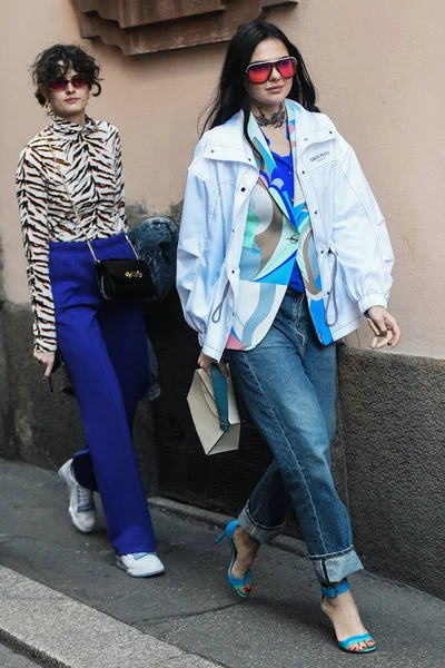 Milán Italia Febrero 2019 Street Style Influencer Doina Ciobanu Después — Foto de Stock