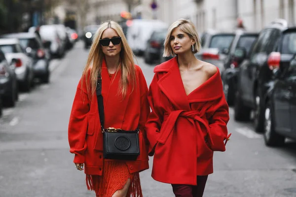 Paris Franța Martie 2019 Îmbrăcăminte Stil Stradal Înainte Spectacol Modă — Fotografie, imagine de stoc