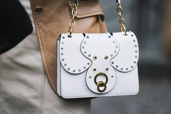 Paris France March 2019 Street Style Outfit Woman Wearing Miu — Stock Photo, Image