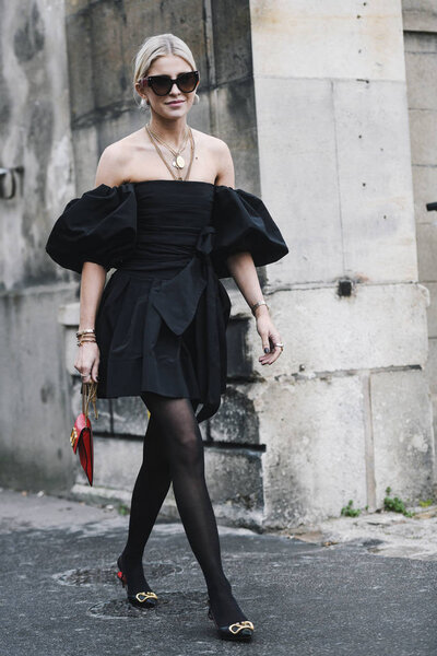 Paris, France - March 03, 2019: Street style outfit -  Caroline Daur after a fashion show during Paris Fashion Week - PFWFW19