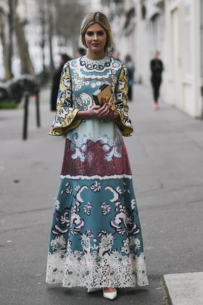 París Francia Marzo 2019 Traje Calle Lala Rudge Después Desfile — Foto de Stock