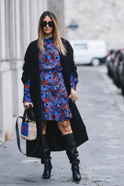 Paris France March 2019 Street Style Street Style Outfit Fashion — Stock Photo, Image
