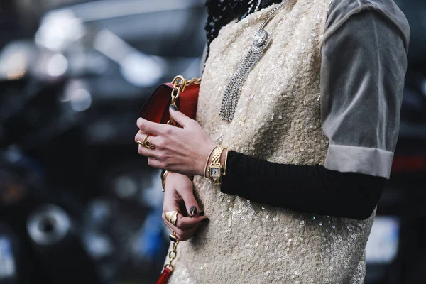 Paris Frankreich März 2019 Street Style Auftritt Während Der Pariser — Stockfoto