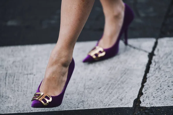 París Francia Marzo 2019 Traje Calle Zapatos Lujo Detalle Después — Foto de Stock