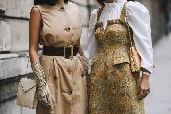 Paris França Março 2019 Roupa Rua Depois Desfile Moda Durante — Fotografia de Stock