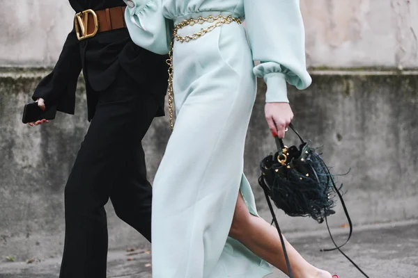 Paris Frankreich März 2019 Streetstyle Outfit Nahaufnahme Nach Einer Modenschau — Stockfoto