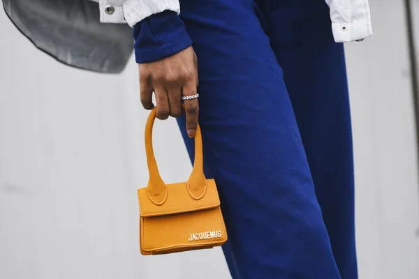 Paris, France - March 03, 2019: Street style outfit -  Purse in detail after a fashion show during Paris Fashion Week - PFWFW19