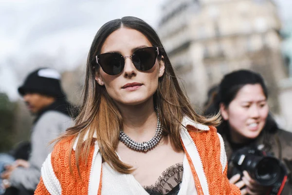 París Francia Marzo 2019 Traje Calle Olivia Palermo Antes Desfile — Foto de Stock