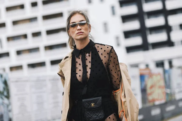 Paris França Março 2019 Aparição Rua Durante Paris Fashion Week — Fotografia de Stock