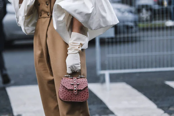 Paris Frankrike Mars 2019 Street Style Utseende Paris Fashion Week — Stockfoto