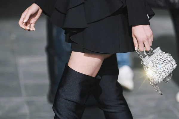 法国巴黎 2019年3月4日 街头时尚服装 谢海梅在巴黎时装周期间的时装秀后 Pfwfw19 — 图库照片