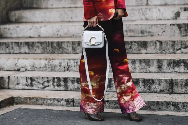 Paris Fransa Mart 2019 Sokak Stili Kıyafet Chiara Totire Paris — Stok fotoğraf