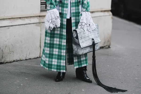 Paris France March 2019 Street Style Outfit Fashion Show Paris — Stock Photo, Image
