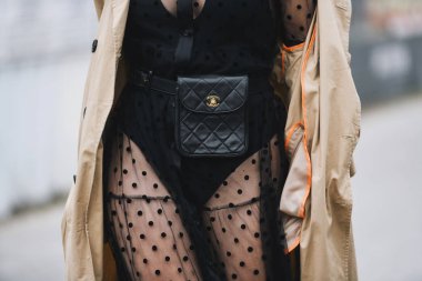 Paris, France - March 03, 2019: Street style appearance during Paris Fashion Week - PFWFW19