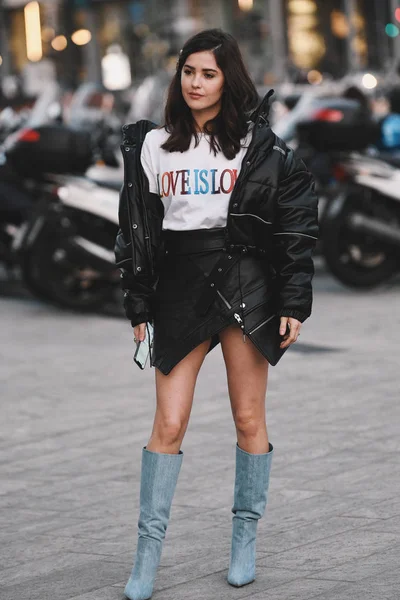 이탈리아 밀라노 2019년 20일 밀라노 패션쇼 스트리트 스타일 Mfwfw19 — 스톡 사진