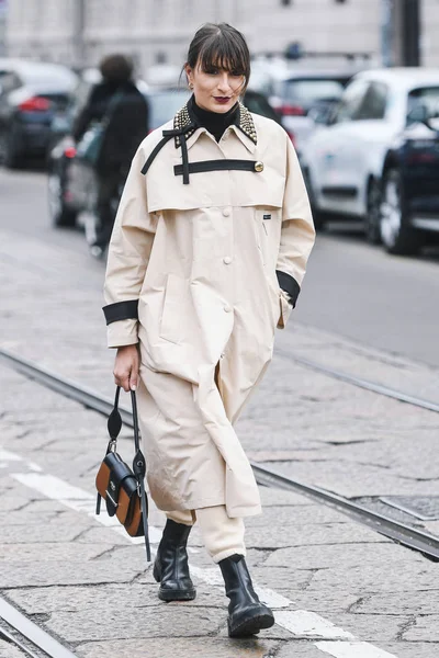 Milan Italy February 2019 Street Style Outfit Fashion Show Milan — Stock Photo, Image