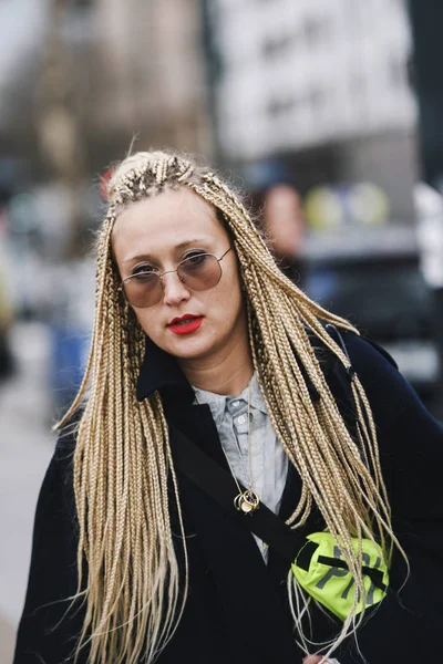 Paris Frankreich März 2019 Street Style Auftritt Während Der Pariser — Stockfoto