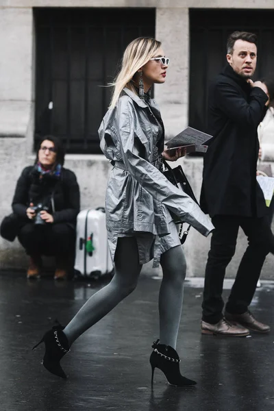 Parigi Francia Marzo 2019 Abito Street Style Persona Alla Moda — Foto Stock