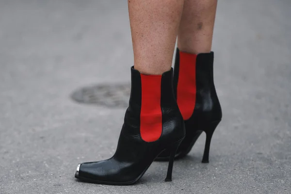 Paris France March 2019 Street Style Outfit Shoes Detail Close — Stock Photo, Image