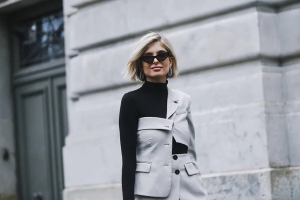 Paris Frankreich März 2019 Xenia Adonts Nach Einer Modenschau Während — Stockfoto