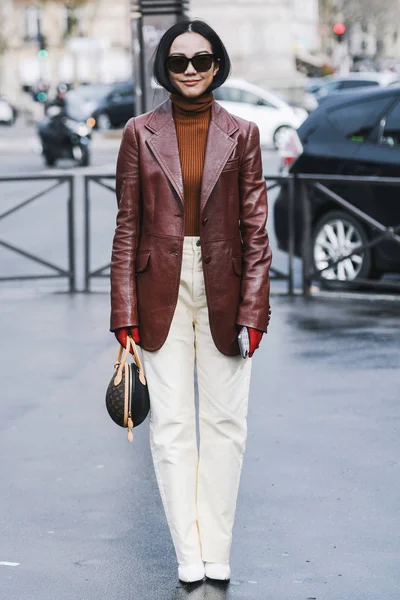 Paris France March 2019 Street Style Outfit Yoyo Cao Fashion — Stock Photo, Image