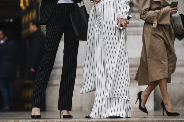 Paris Franța Martie 2019 Stilul Străzii Timpul Săptămânii Modei Paris — Fotografie, imagine de stoc