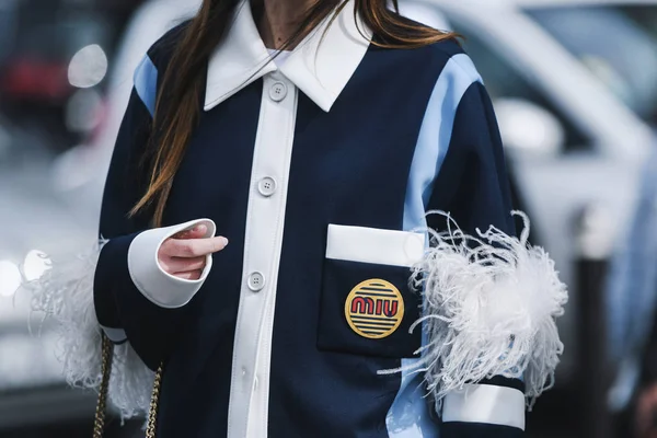 Paris França Março 2019 Roupa Rua Chloe Harrouche Após Desfile — Fotografia de Stock