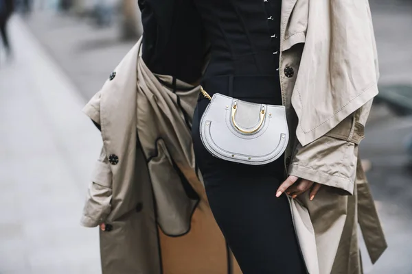 Paris France Mars 2019 Tenue Street Style Close Après Défilé — Photo