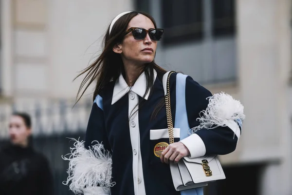 Paris Frankrike Mars 2019 Street Style Outfit Chloe Harrouche Efter — Stockfoto