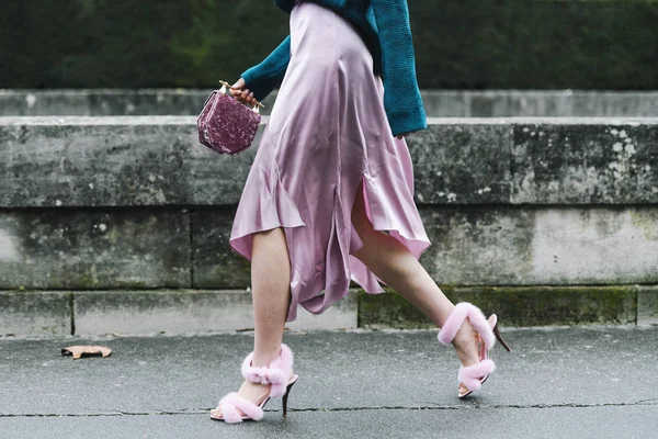 Paris France Mars 2019 Tenue Street Style Avant Défilé Mode — Photo