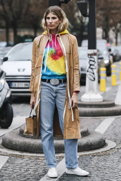 Paris France March 2019 Street Style Street Style Outfit Fashion — 스톡 사진