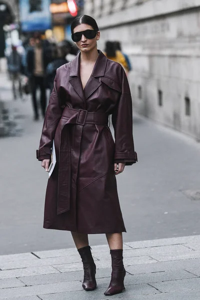 Paris França Março 2019 Roupa Estilo Rua Pessoa Moda Após — Fotografia de Stock