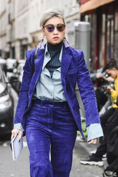 Paris Prancis Maret 2019 Penampilan Bergaya Jalanan Selama Paris Fashion — Stok Foto