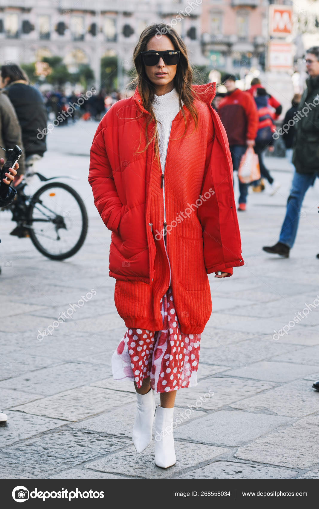 Milan Italy February 2019 Street Style Outfit Fashion Show Milan