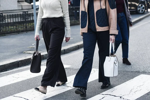 Milano Italien Februari 2019 Street Style Street Style Outfit Detalj — Stockfoto