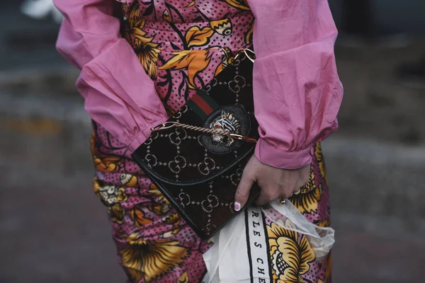 Мілан Італія Лютого 2019 Вуличний Стиль Одягу Моделі Блогерів Впливових — стокове фото