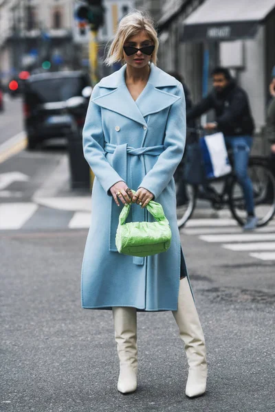 Milán Italia Febrero 2019 Influencer Xenia Adonts Después Desfile Moda —  Fotos de Stock