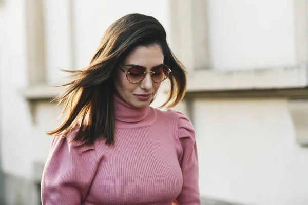 Milano Italien Februari 2019 Street Style Outfit Innan Modevisning Milan — Stockfoto