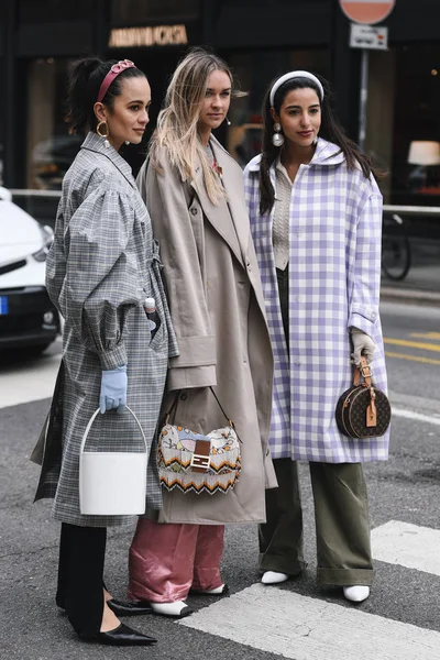 Milan Italy February 2019 Street Style Outfits Fashion Show Milan — Stock Photo, Image