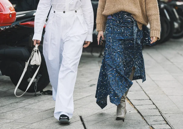 Milano Febbraio 2019 Street Style Outfits Dopo Una Sfilata Moda — Foto Stock