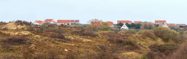 Panorama Reserva Natural Westhoek Con Pueblo Pescadores Frontera — Foto de Stock