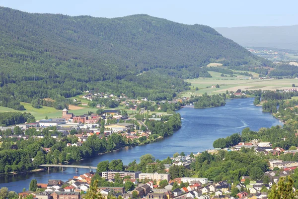 Drammen Och Dess Dal Närbild Tagen Från Spiraltoppen — Stockfoto