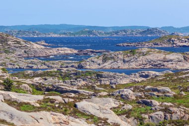 Lindesnes yıpranmış sahil deniz feneri yakınlarında