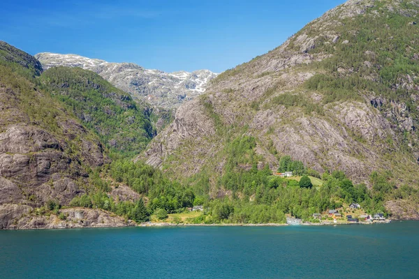 Kijken Naar Andere Kant Van Akrafjorden Van Plek Waar Langfossen — Stockfoto