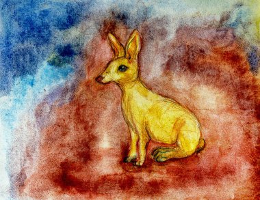 Mutlu Çin yeni yılı, tavşan yılı. Kenarlarına yakın dabbing teknik kağıt değişmiş yüzey pürüzlülüğü nedeniyle yumuşak odak etkisi verir