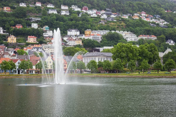 Leitartikel Bergen Hordaland Norwegen 2018 Stadtansicht Bergen Mit Dem Kleinen — Stockfoto